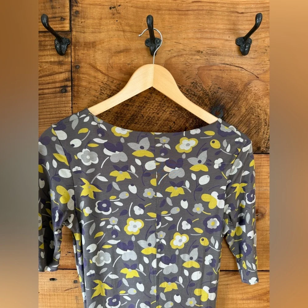 Boden Floral Gray, Yellow and Purple Knit Dress - Size 4 - Picture 8 of 8